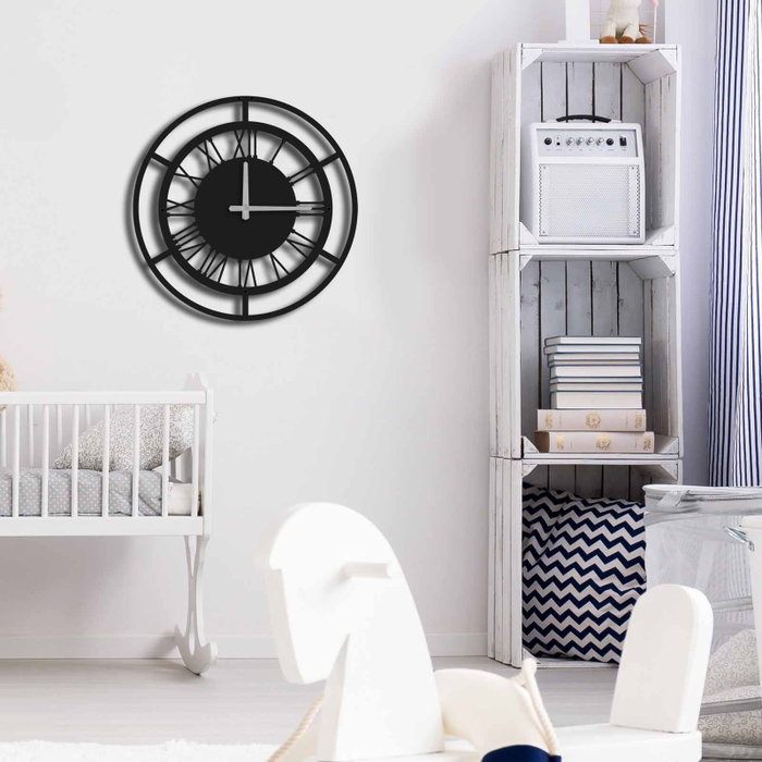 Wallity Reloj de pared decorativo MTS - 005 en negro